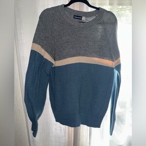 Gray and Blue Colorblock Sweater